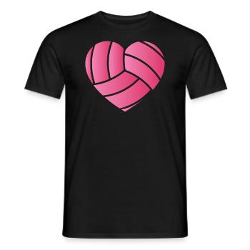 volleyball pink heart ball Design for a volleyball - Männer T-Shirt - Schwarz - Vorne - AI Model Male 178 light (178cm)