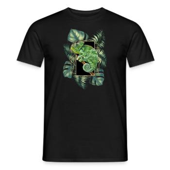Caméléon voilé Jungle Motif Caméléon Tropical - T-shirt homme - noir - Devant - AI Model Male 178 light (178cm)