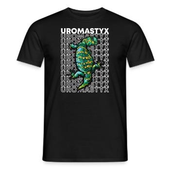 Uromastyx 80's Style Reptile Keeper Lizard - Men's T-Shirt - black - Front - AI Model Male 178 light (178cm)