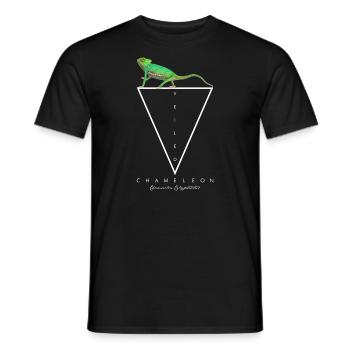 Verschleierter Chamäleon Geometrischer Reptilienhalter - Männer T-Shirt - Schwarz - Vorne - AI Model Male 178 light (178cm)