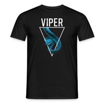 Vipère à lèvres blanches Trimeresurus Insularis - T-shirt homme - noir - Devant - AI Model Male 178 light (178cm)