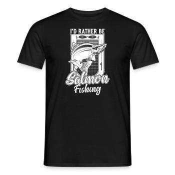 Ich wäre lieber Lachsfischer lustiger Fischer - Männer T-Shirt - Schwarz - Vorne - AI Model Male 178 light (178cm)