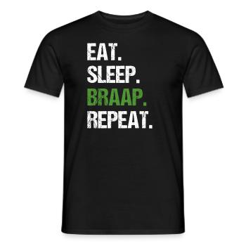 Eat Sleep Braap Wiederholung Funny Dirt Bike Motocross - Männer T-Shirt - Schwarz - Vorne - AI Model Male 178 light (178cm)