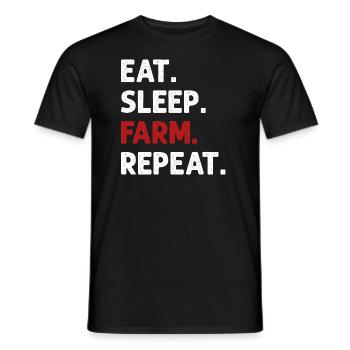 Eat Sleep Farm Repeat Funny Farming Farmer - Men's T-Shirt - black - Front - AI Model Male 178 light (178cm)