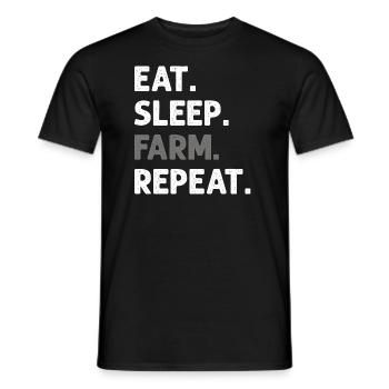 Eat Sleep Farm Repeat Funny Farming Farmer - Men's T-Shirt - black - Front - AI Model Male 178 light (178cm)
