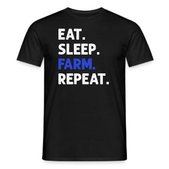 Eat Sleep Farm Repeat Funny Farming Farmer - Men's T-Shirt - black - Front - AI Model Male 178 light (178cm)