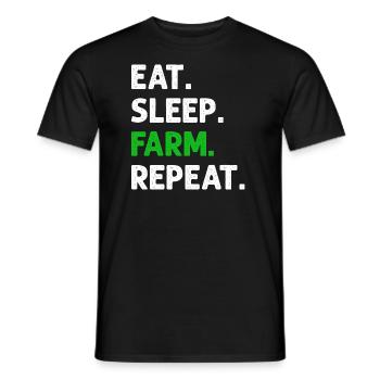 Eat Sleep Farm Repeat Funny Farming Farmer - Men's T-Shirt - black - Front - AI Model Male 178 light (178cm)