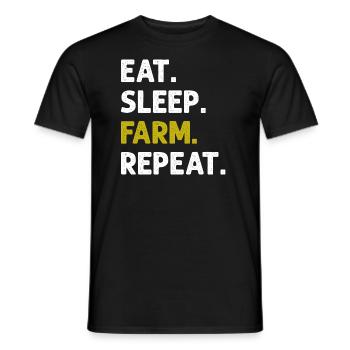 Eat Sleep Farm Repeat Funny Farming Farmer - Men's T-Shirt - black - Front - AI Model Male 178 light (178cm)