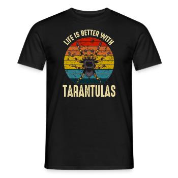 Life Is Better With Tarantulas Spider owner - Men's T-Shirt - black - Front - AI Model Male 178 light (178cm)