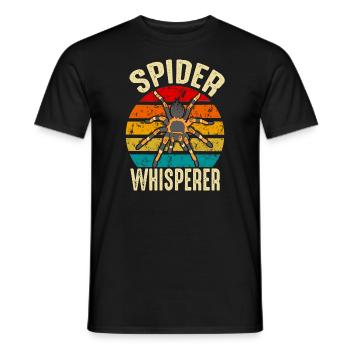 Funny Spider Whisperer Tarantula Owner Retro - Men's T-Shirt - black - Front - AI Model Male 178 light (178cm)