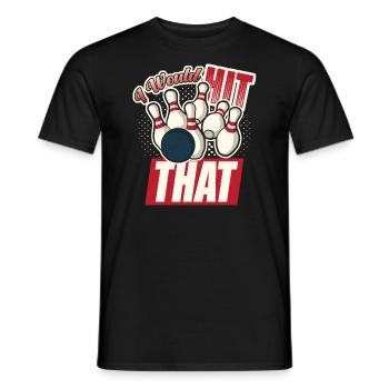 Ich würde diesen lustigen Bowling-Retro-Bowler treffen - Männer T-Shirt - Schwarz - Vorne - AI Model Male 178 light (178cm)