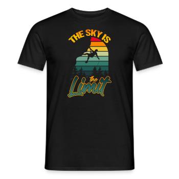 Rock Climbing Retro The Sky Is The Limit Funny - Men's T-Shirt - black - Front - AI Model Male 178 light (178cm)