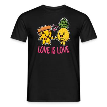 Ananas gehört auf Pizza Lustiges Essen Liebe ist Liebe - Männer T-Shirt - Schwarz - Vorne - AI Model Male 178 light (178cm)