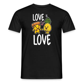 Pineapple Belongs On Pizza Funny Food - Men's T-Shirt - black - Front - AI Model Male 178 light (178cm)