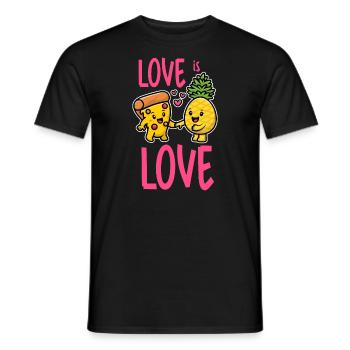 Pineapple Belongs On Pizza Funny Food - Men's T-Shirt - black - Front - AI Model Male 178 light (178cm)