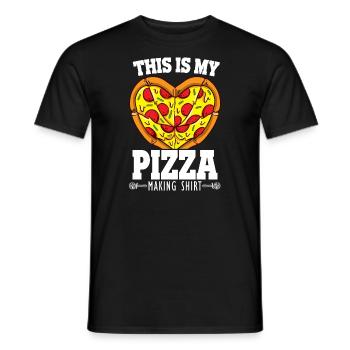 This Is My Pizza Making Shirt Funny Pizza Chef - Men's T-Shirt - black - Front - AI Model Male 178 light (178cm)