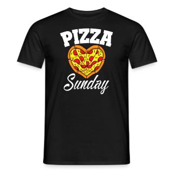 Sonntag Pizza Night Funny Pizza Lover Fast Food - Männer T-Shirt - Schwarz - Vorne - AI Model Male 178 light (178cm)