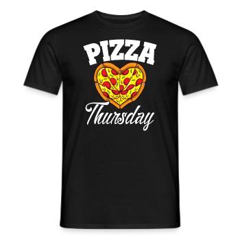 Donnerstag Pizza Night Funny Pizza Lover Fast Food - Männer T-Shirt - Schwarz - Vorne - AI Model Male 178 light (178cm)
