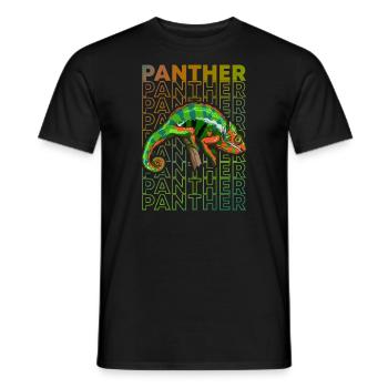 Panther Chameleon Reptile Keeper - Men's T-Shirt - black - Front - AI Model Male 178 light (178cm)