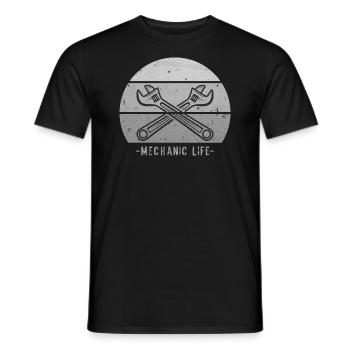 Design mécanique d’inspiration vintage, noir et gris - T-shirt homme - noir - Devant - AI Model Male 178 light (178cm)
