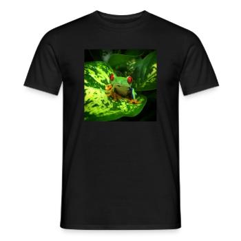 Rotäugiger Laubfroschbesitzer Exotische Tierwelt - Männer T-Shirt - Schwarz - Vorne - AI Model Male 178 light (178cm)