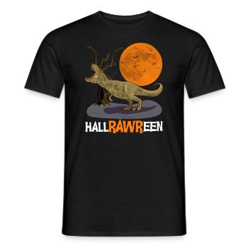 T Rex Halloween Dinosaur Costume - Men's T-Shirt - black - Front - AI Model Male 178 light (178cm)