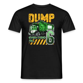 Garbage Truck 6th Birthday 6 Years Old Birthday - Men's T-Shirt - black - Front - AI Model Male 178 light (178cm)
