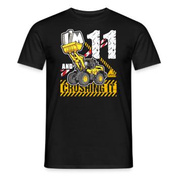 Ich bin 11 & Crushing It 11th Birthday Boys Excavator - Männer T-Shirt - Schwarz - Vorne - AI Model Male 178 light (178cm)