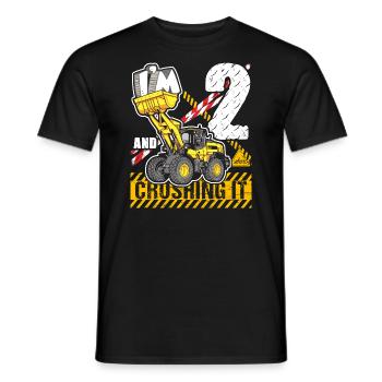 I'm 2 & Crushing It 2nd Birthday Boys Bagger - Männer T-Shirt - Schwarz - Vorne - AI Model Male 178 light (178cm)