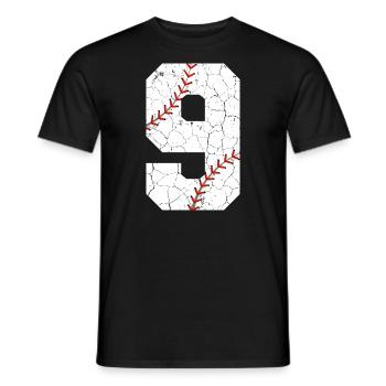 Kinder 9. Geburtstag Baseballspieler 9 Jahre alt - Männer T-Shirt - Schwarz - Vorne - AI Model Male 178 light (178cm)