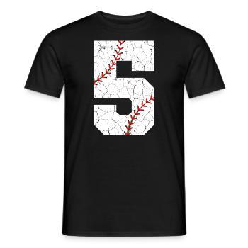 Kinder 5. Geburtstag Baseballspieler 5 Jahre alt - Männer T-Shirt - Schwarz - Vorne - AI Model Male 178 light (178cm)