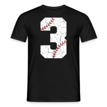 Kids 3rd Birthday Baseball Player 3 Years Old - Men's T-Shirt - black - Front - AI Model Male 178 light (178cm)