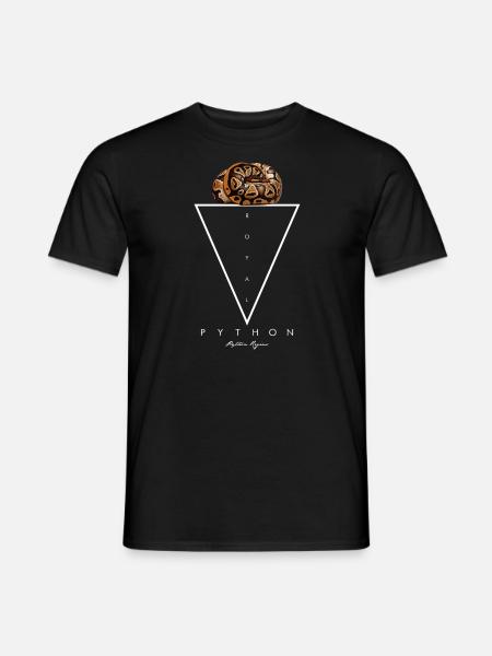 Royal Python Geometrischer moderner Schlangenhüter - Männer T-Shirt - Schwarz