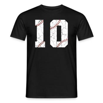 Kinder 10. Geburtstag Baseballspieler 10 Jahre alt - Männer T-Shirt - Schwarz - Vorne - AI Model Male 178 light (178cm)