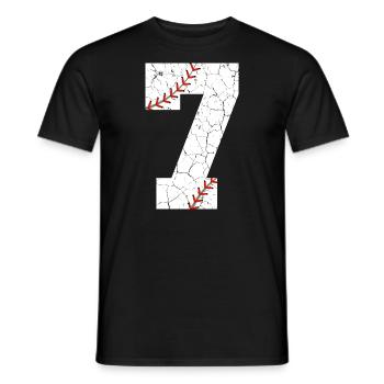 Kinder 7. Geburtstag Baseballspieler 7 Jahre alt - Männer T-Shirt - Schwarz - Vorne - AI Model Male 178 light (178cm)