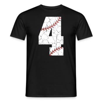 Kinder 4. Geburtstag Baseballspieler 4 Jahre alt - Männer T-Shirt - Schwarz - Vorne - AI Model Male 178 light (178cm)