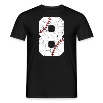 Kinder 8. Geburtstag Baseballspieler 8 Jahre alt - Männer T-Shirt - Schwarz - Vorne - AI Model Male 178 light (178cm)