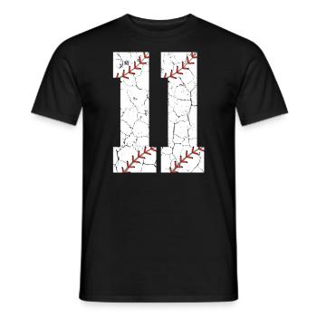 Kids 11th Birthday Baseball Player 11 Years Old - Men's T-Shirt - black - Front - AI Model Male 178 light (178cm)