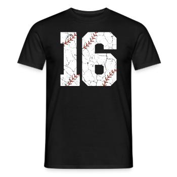 Enfants 16e anniversaire Joueur de baseball 16 ans - T-shirt homme - noir - Devant - AI Model Male 178 light (178cm)
