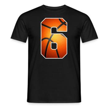 Kids 6th Birthday Basketball Player 6 Years Old - Men's T-Shirt - black - Front - AI Model Male 178 light (178cm)