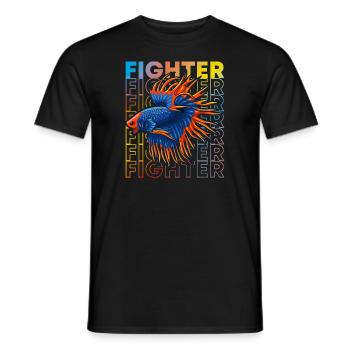 Betta Fish 80's Style Siamois Fighting Fish - T-shirt homme - noir - Devant - AI Model Male 178 light (178cm)