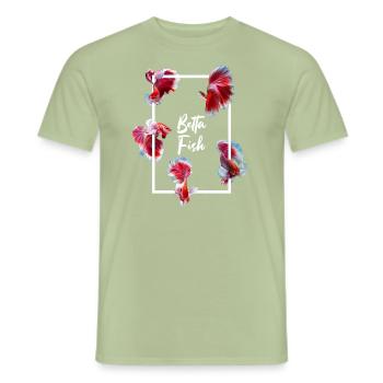 Siamesischer Kampffisch Betta Fish Aquarium - Männer T-Shirt - Sage - Vorne - AI Model Male 178 light (178cm)