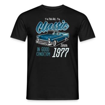 I'm Not Old I'm Classic Car Vintage Born In 1977 - Men's T-Shirt - black - Front - AI Model Male 178 light (178cm)