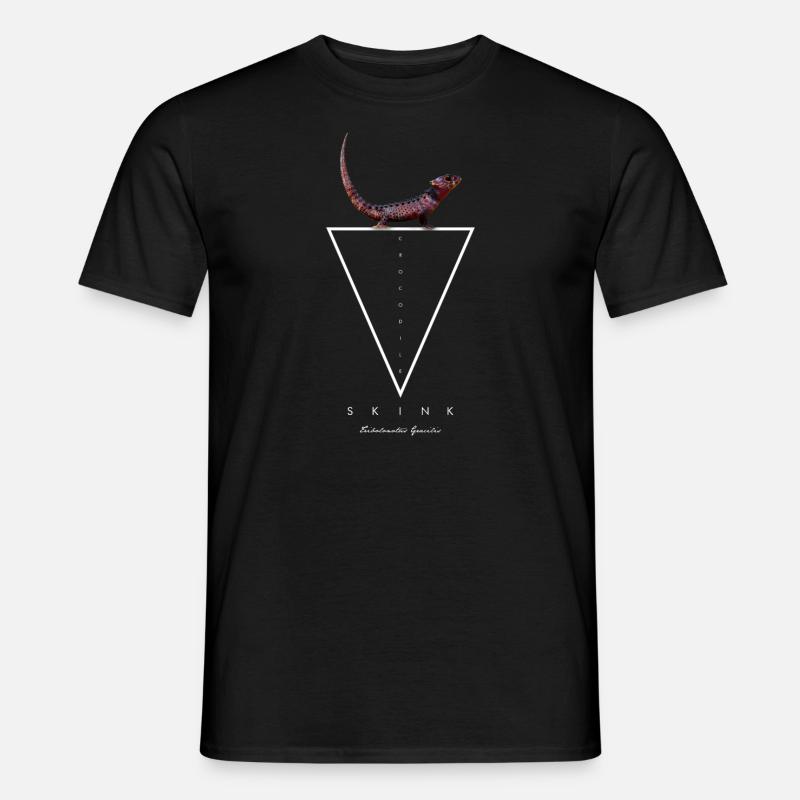 Krokodil Skinke Eidechse Geometrisch - Männer T-Shirt - Schwarz