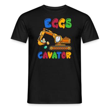 Funny EggsCavator Happy Easter Excavator Egg Kids - Men's T-Shirt - black - Front - AI Model Male 178 light (178cm)