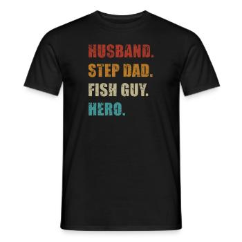 Rétro Poissonnier Aquariophile Fête des Pères - T-shirt homme - noir - Devant - AI Model Male 178 light (178cm)