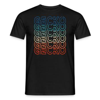 Vintage Reptile 80s Retro Gecko Text Lizard Owner - Men's T-Shirt - black - Front - AI Model Male 178 light (178cm)