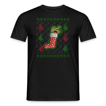 Green Tree Python Ugly Christmas Sweatshirt Style - Men's T-Shirt - black - Front - AI Model Male 178 light (178cm)