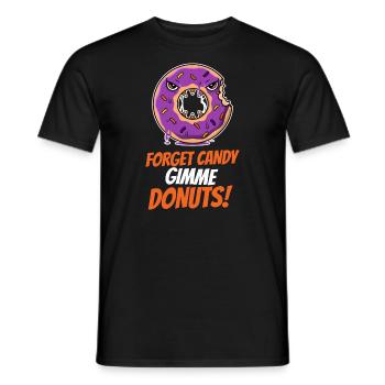 Funny Gimme Donuts Halloween Costume - Men's T-Shirt - black - Front - AI Model Male 178 light (178cm)