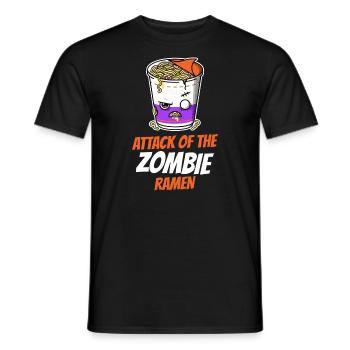 Funny Ramen Noodle Zombie From Hell Ramen Monster - Men's T-Shirt - black - Front - AI Model Male 178 light (178cm)
